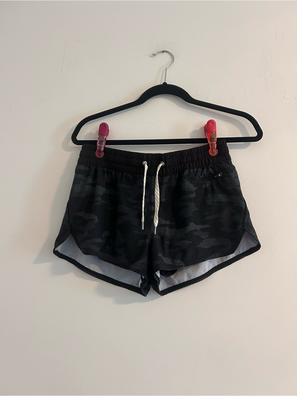 Vuori Women's Black Camo Athletic Shorts
